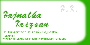 hajnalka krizsan business card